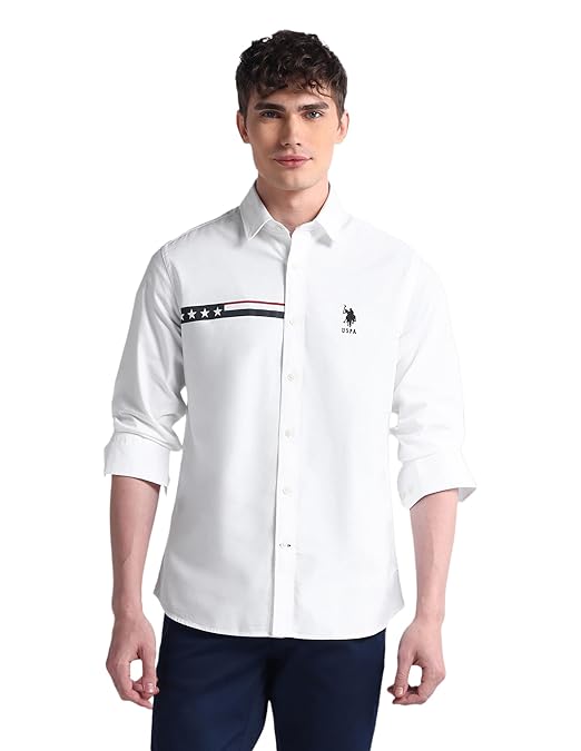 U.S. Polo ASSN. Striped Regular Fit Cotton Shirts for Men