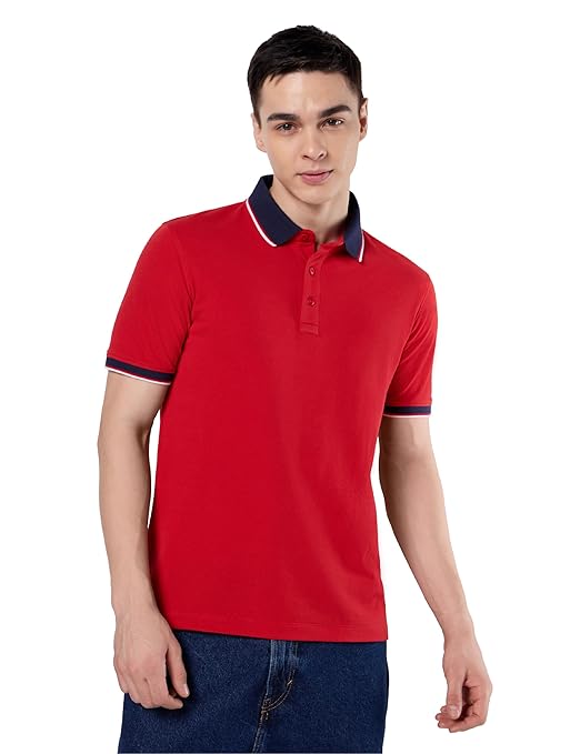 Men's 100% Cotton Solid Polo T-Shirt - Regular Fit