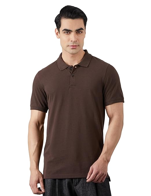 Men's Cotton Rich Solid Polo Tshirt