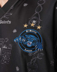 AllSaints Terra Oversized Short Sleeve Soccer Shirt Jet Black