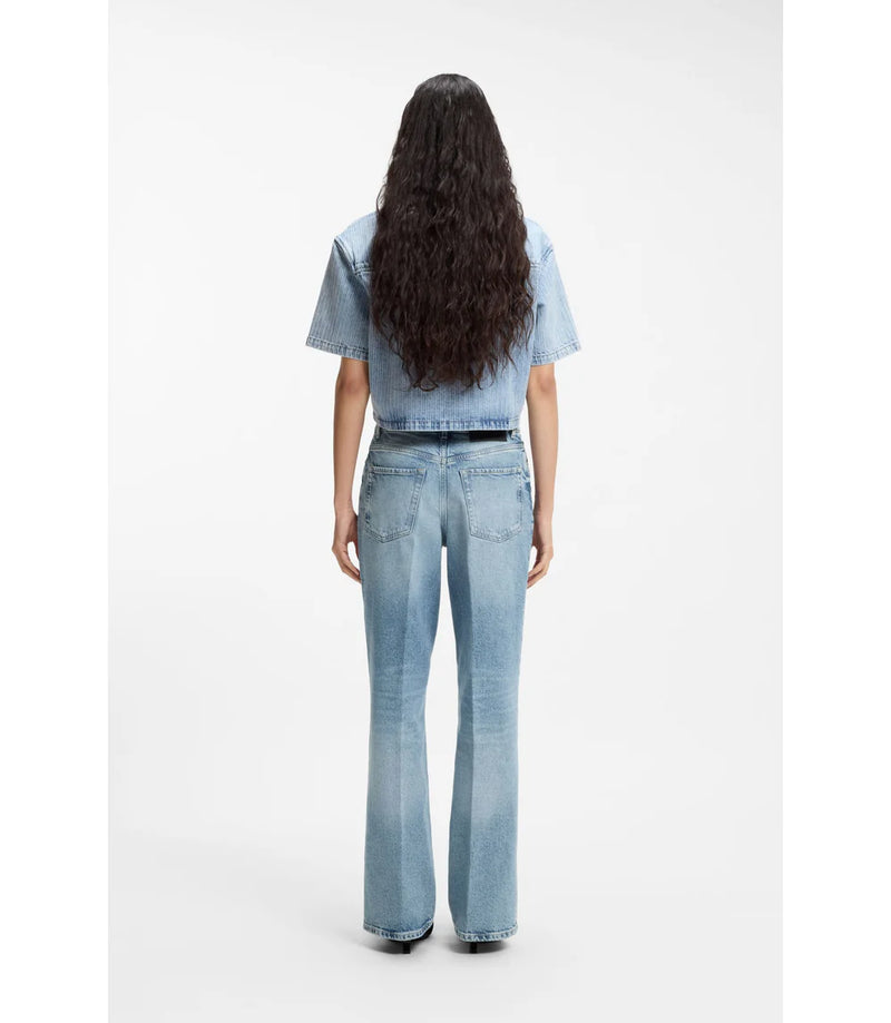 Hugo Wide Leg Jeans In Blue Stretch Denim Blue Women's