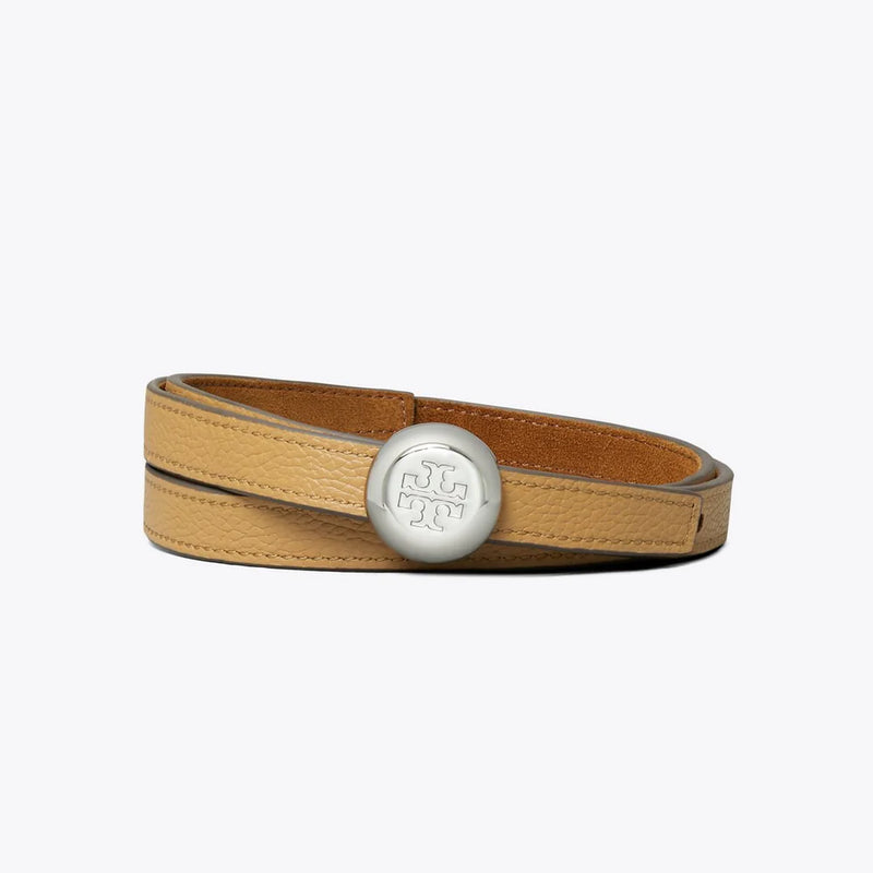 Tory Burch Romy Reversible Suede Belt Caramel / Tiramisu