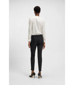 Boss Zipped Hem Slim Fit Trousers With Cropped Length Black Women's