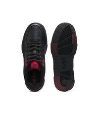 Hugo X Rb Faux Leather Trainers With Bull Graphic Logo Black Black