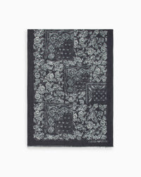Emporio Armani Linen blend stole with a bandana print