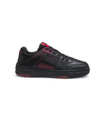 Hugo X Rb Faux Leather Trainers With Bull Graphic Logo Black Black