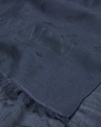 Emporio Armani Modal-blend jacquard stole with all-over eagle