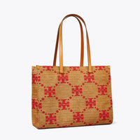Tory Burch T Monogram Woven Tote Natural