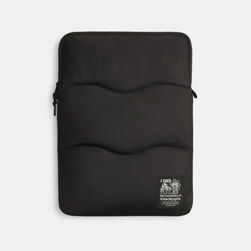 Coach Coachtopia Loop Laptop Sleeve With Wavy Quilting Black 2