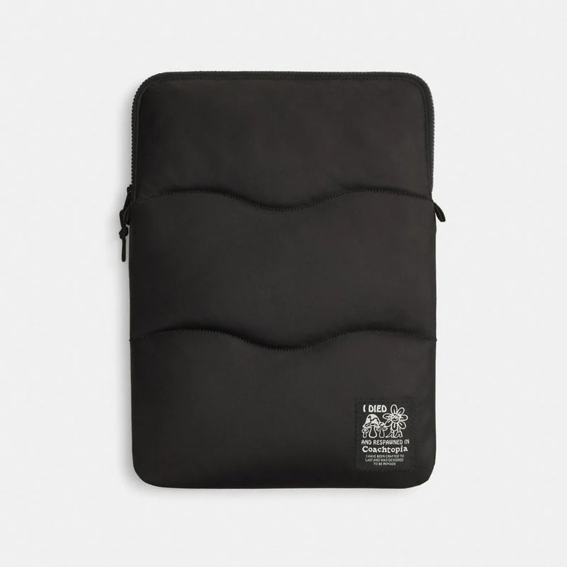 Coach Coachtopia Loop Laptop Sleeve With Wavy Quilting Black 2