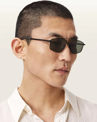 AllSaints Virgo Navigator Square Sunglasses Women's Matte Black Women's