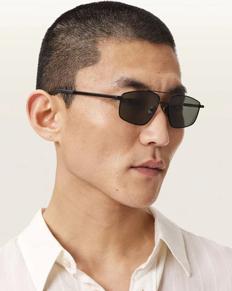 AllSaints Virgo Navigator Square Sunglasses Women's Matte Black Women's