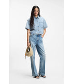 Hugo Wide Leg Jeans In Blue Stretch Denim Blue Women's
