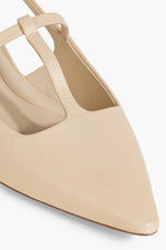 Vince. Leather Slingback Point-Toe Flats Beige Women's