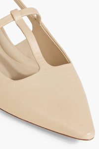 Vince. Leather Slingback Point-Toe Flats Beige Women's