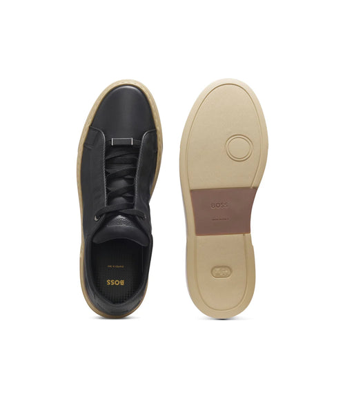 Boss X Aston Martin Trainers In Leather Black Black