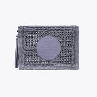 Tory Burch Ella Hand-Crocheted Pouch Gray