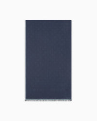 Emporio Armani Modal-blend jacquard stole with all-over eagle