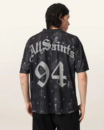 AllSaints Terra Oversized Short Sleeve Soccer Shirt Jet Black
