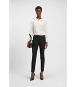 Boss Zipped Hem Slim Fit Trousers With Cropped Length Black Women's