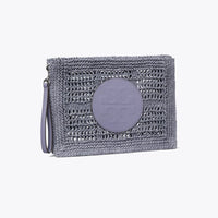 Tory Burch Ella Hand-Crocheted Pouch Gray