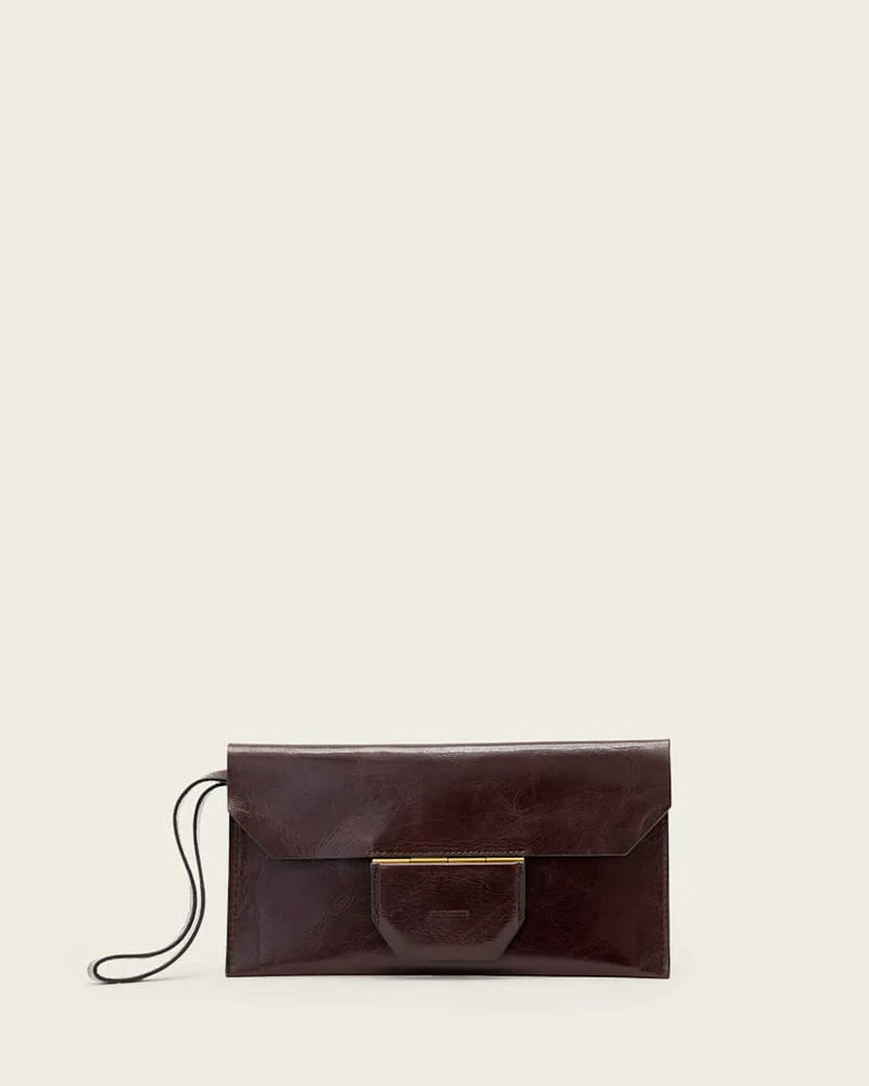 AllSaints Ursa Leather Coin Purse Women's Cognac Brown Women's