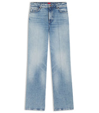 Hugo Wide Leg Jeans In Blue Stretch Denim Blue Women's