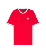 Boss Stretch Cotton T Shirt With Country Flag And Logo Canada Red