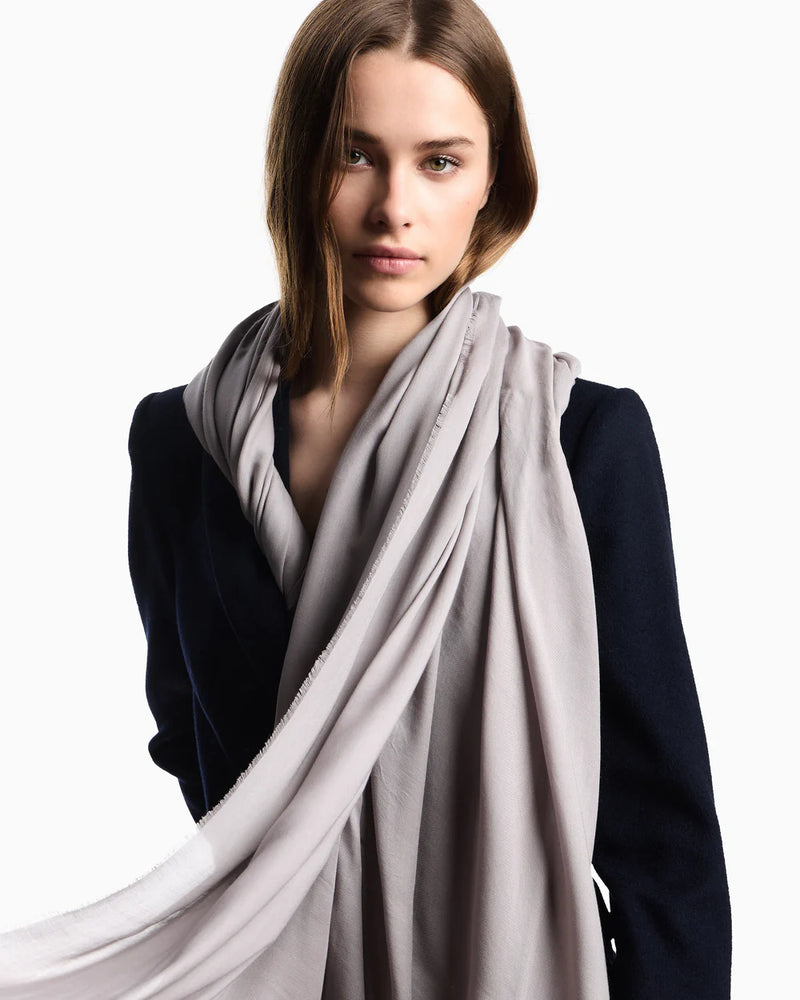 Emporio Armani Oversized modal stole with EA signature embroidery