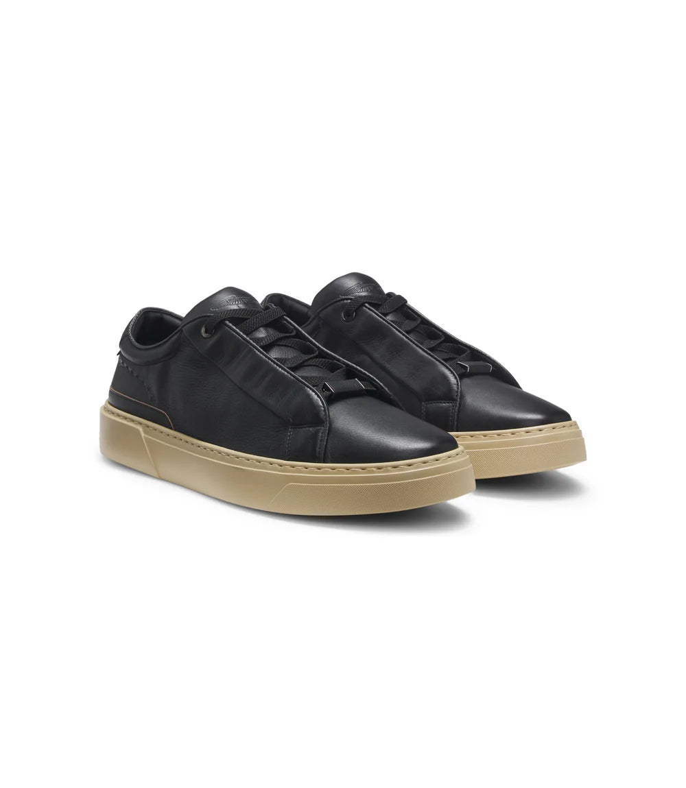Boss X Aston Martin Trainers In Leather Black Black