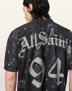 AllSaints Terra Oversized Short Sleeve Soccer Shirt Jet Black