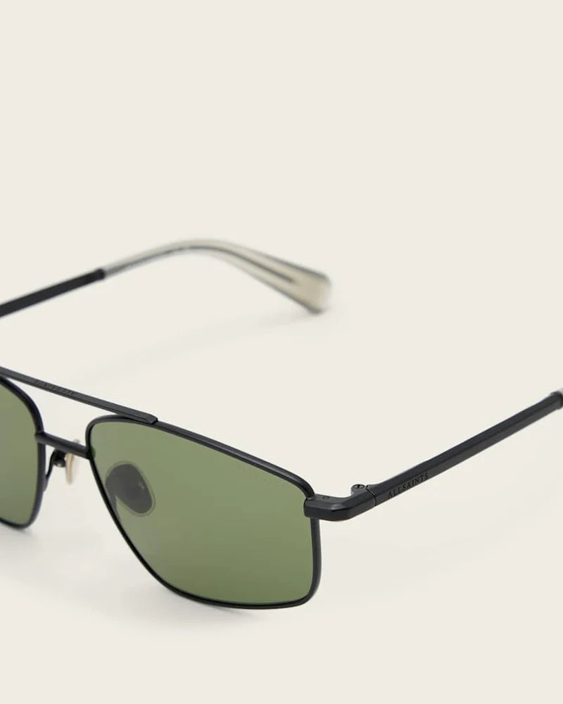 AllSaints Virgo Navigator Square Sunglasses Women's Matte Black Women's