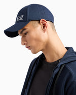 EA7 Logo cap in breathable cotton with curved visor Caps U
