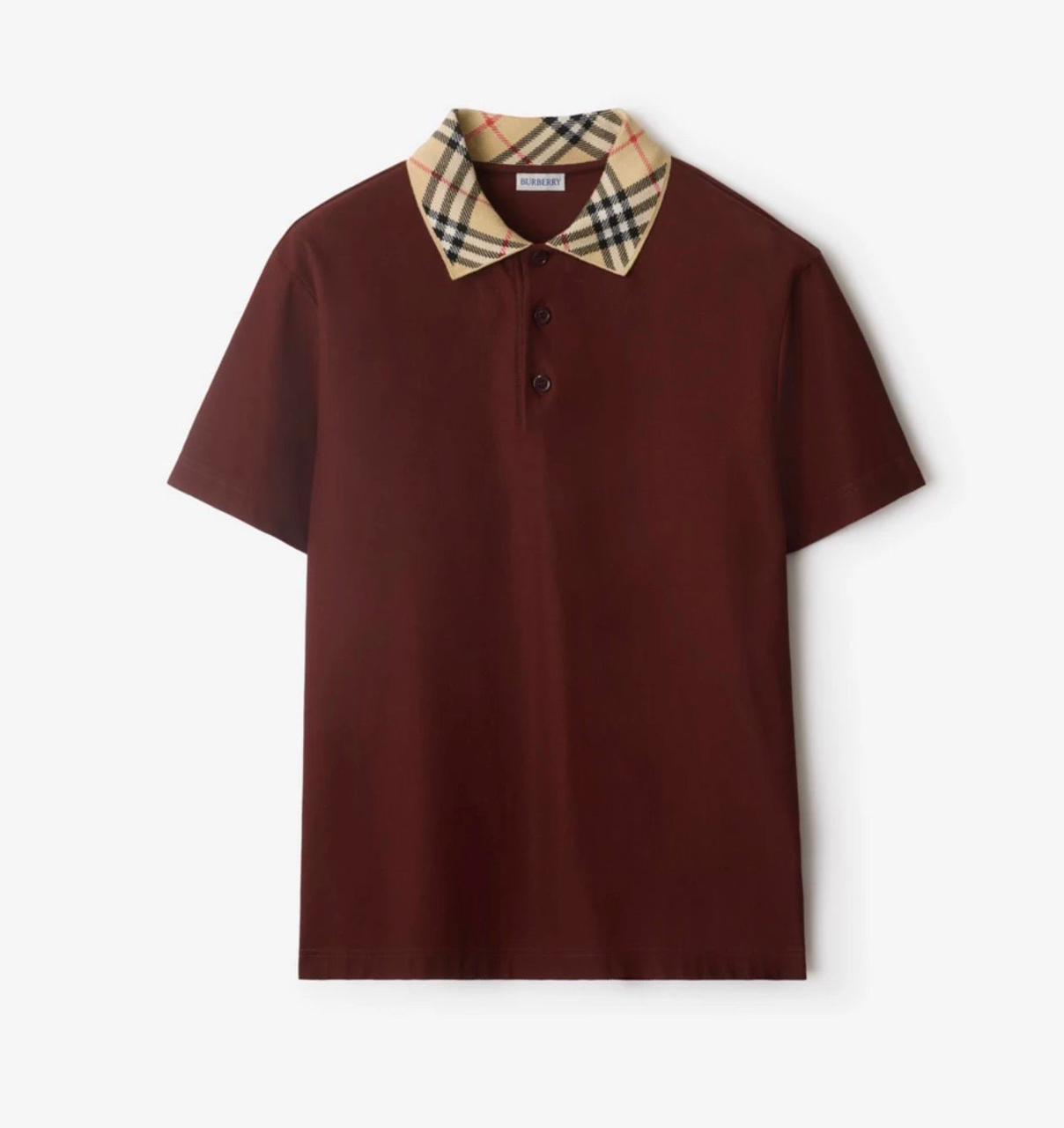 Burberry Check-Collar Cotton Polo Shirt