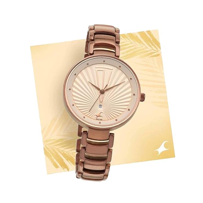Fastrack Ruffles Analog Beige Dial Women's Watch