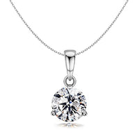 HighSpark 925 Silver Sparkling Martini Solitaire Pendant & Chain for Women