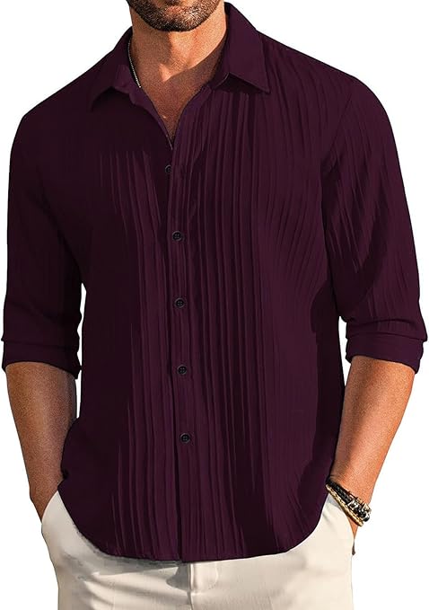 DEELMO Men's Casual Button Down Shirts