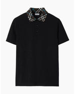 Burberry Check-Collar Cotton Polo Shirt