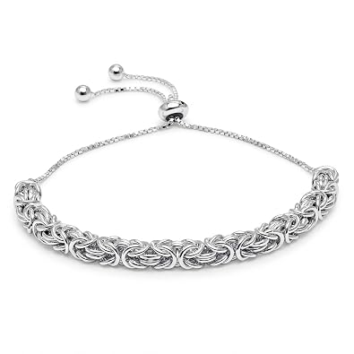 TRUESILVER ACPL 925 Sterling Silver Sliding Bolo Bracelets for Women
