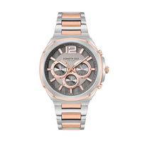 Kenneth Cole Quartz Chronograph Grey Dial Two Toned Silver & Rose Gold Stainless Steel Strap Watch for Men