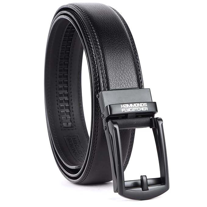 HAMMONDS FLYCATCHER Genuine Leather Belt for Men, Premium Leather Belt with Auto Lock mechanism, Mens Belt Leather Branded with Slide Lock for Everyday Wear