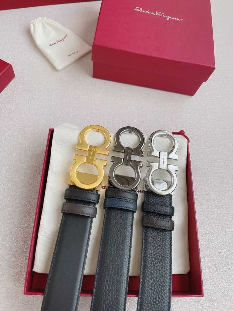 Salvatore Ferragamo Gancini Reversible Belts