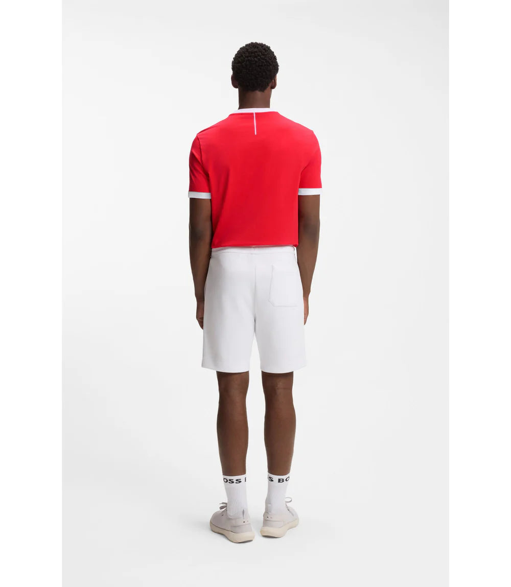 Boss Stretch Cotton T Shirt With Country Flag And Logo Canada Red