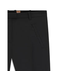 Boss Zipped Hem Slim Fit Trousers With Cropped Length Black Women's