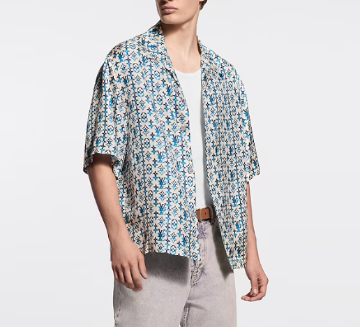 Louis Vuitton, Monogram Printed Silk Short-Sleeved Shirt