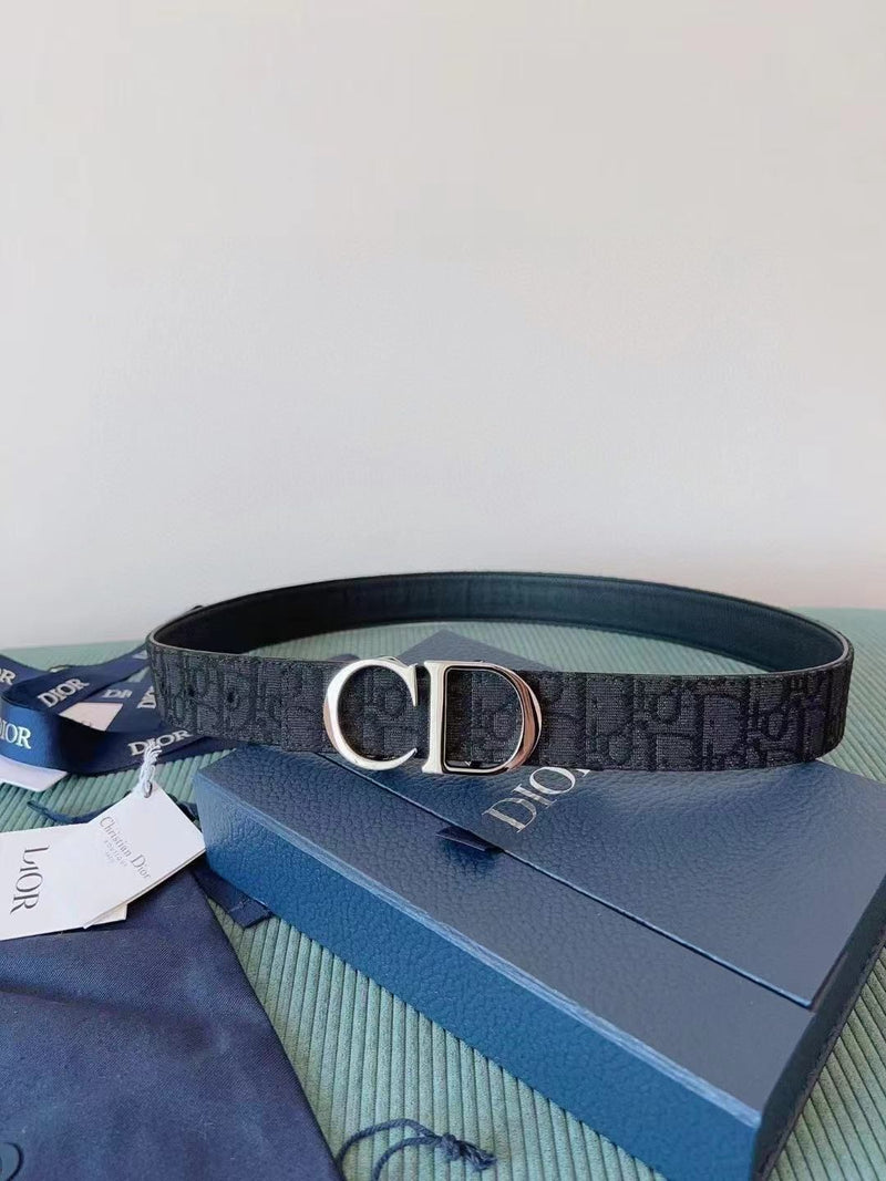 Expensive Love Oblique Belt with 'CD' Buckle