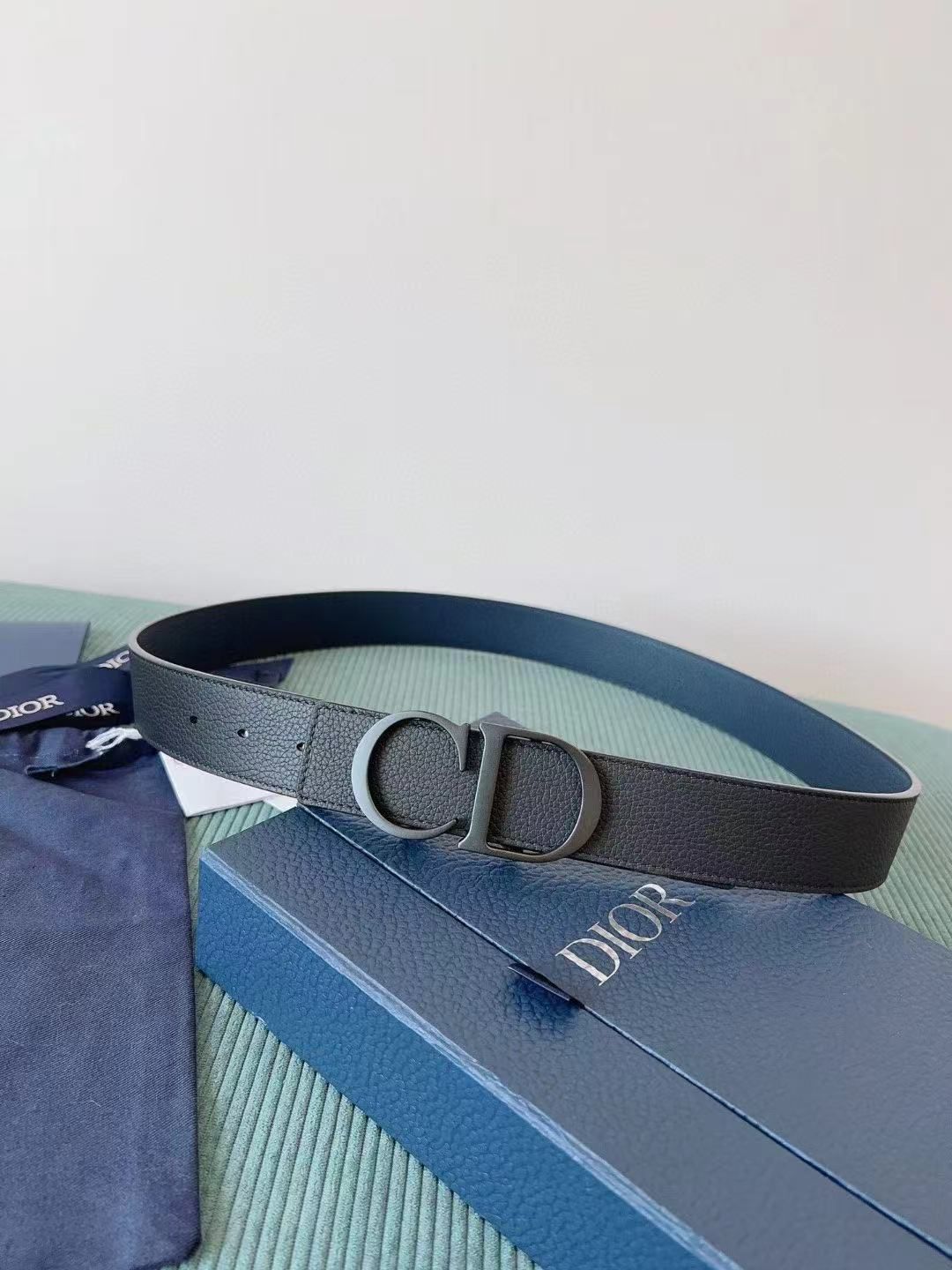 Expensive Love Reversible Belt with 'CD' Buckle