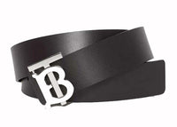 TB Monogram Leather Belt.