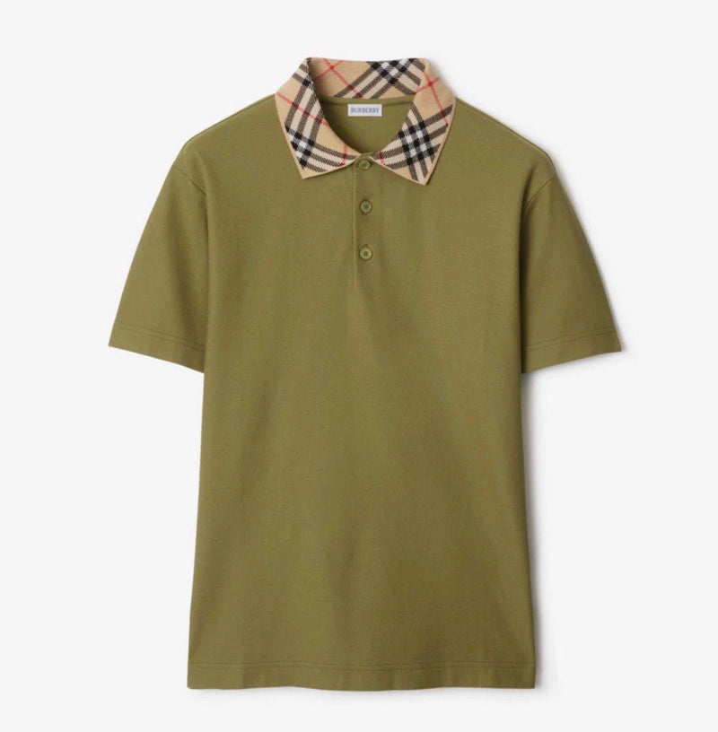 Burberry Check-Collar Cotton Polo Shirt
