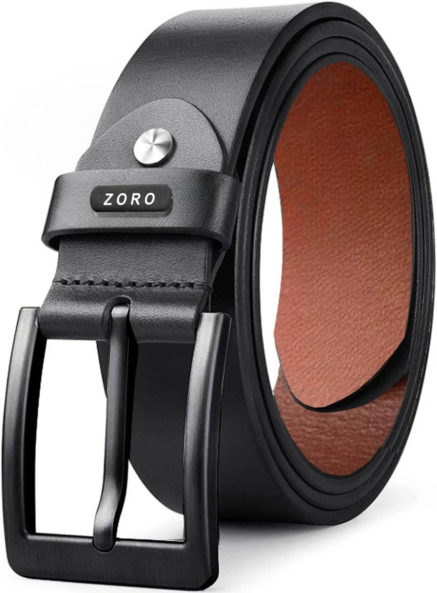 ZORO Men's Genuine Leather Belt for Men | Black,Brown,Tan